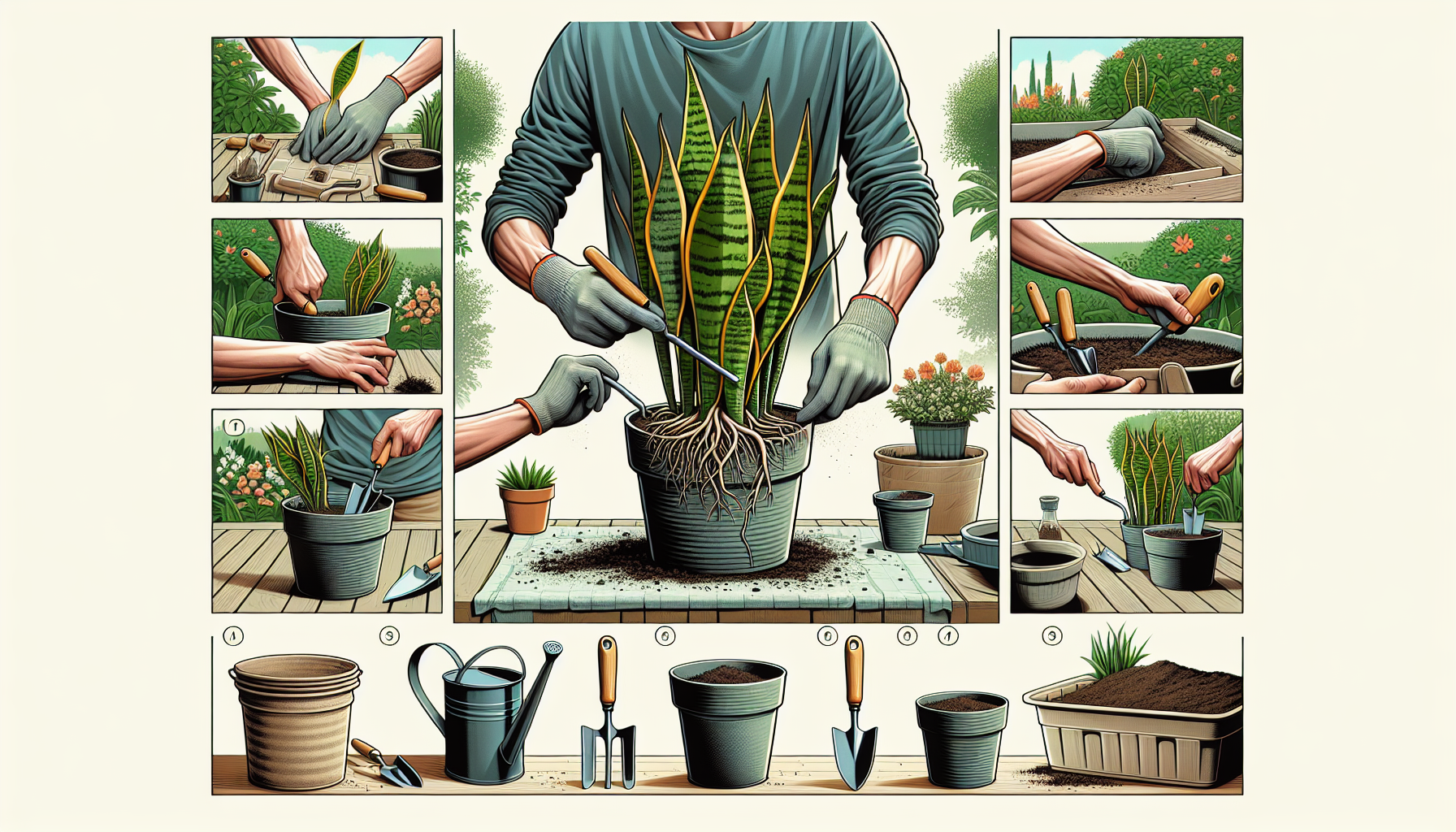 how to repot a snake plant