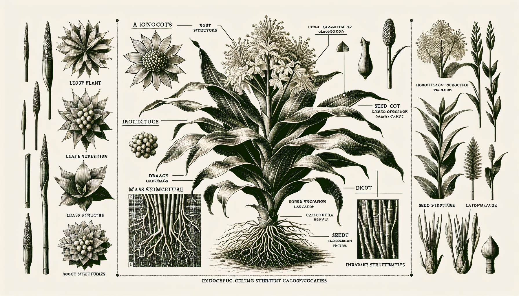 is a corn plant dracaena a monocot or dicot