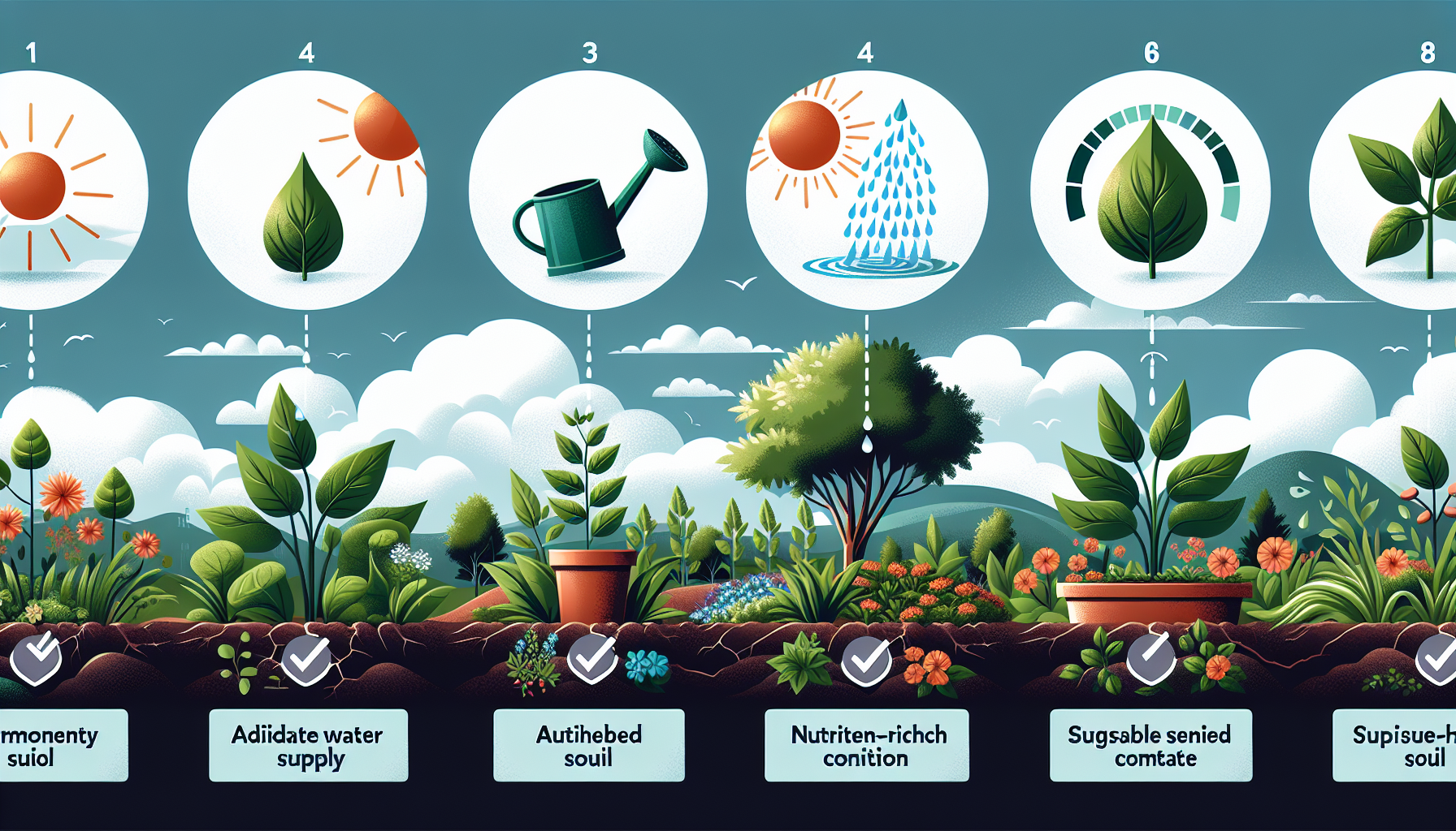 what are the 4 environmental conditions needed for plant growth